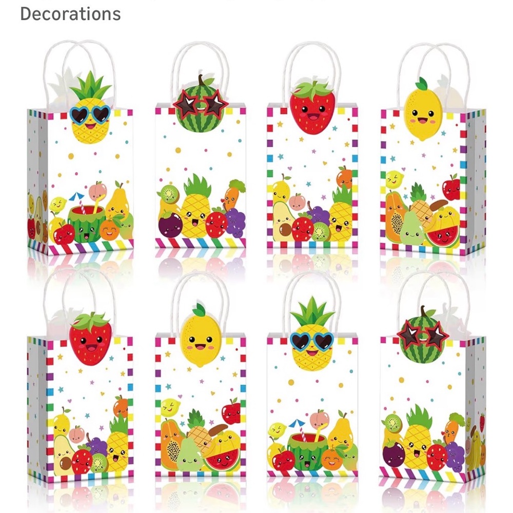 Kolldenn 24pcs Fruit Party Favors Bags Bulk with Handles